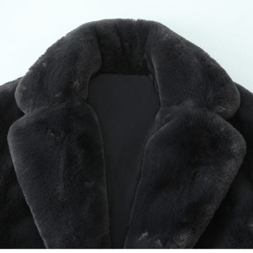 Women’s Premium Midnight [Color] Faux Fur Overcoat