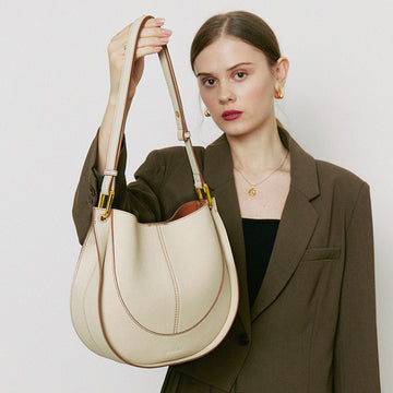 The Serene Petite: Designer Cowhide Crossbody | Boutique Leather Saddle Bag for Women