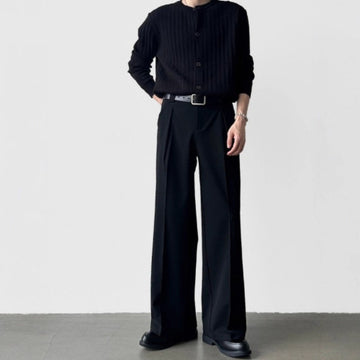 Men's Luxury Minimalist Casual Trousers in Drapey Fabric